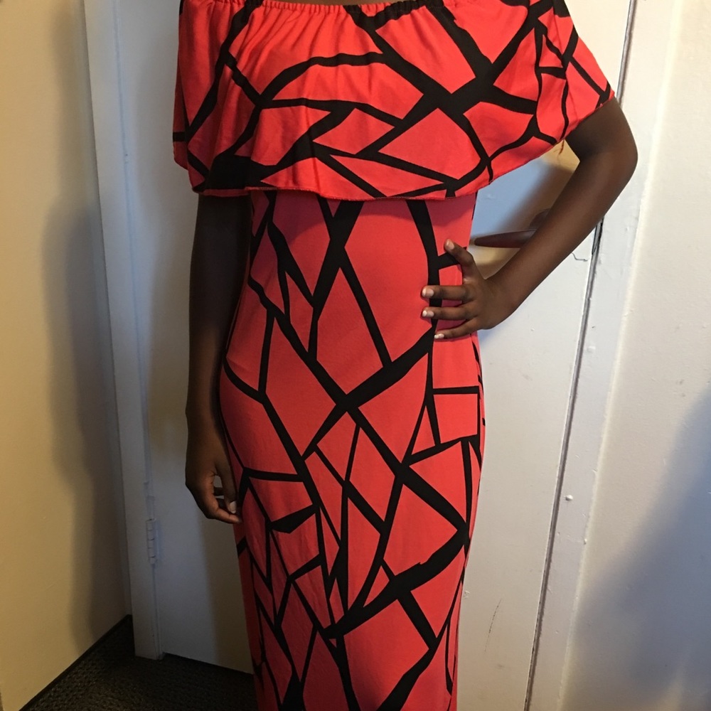 Off the shoulder maxi dress!